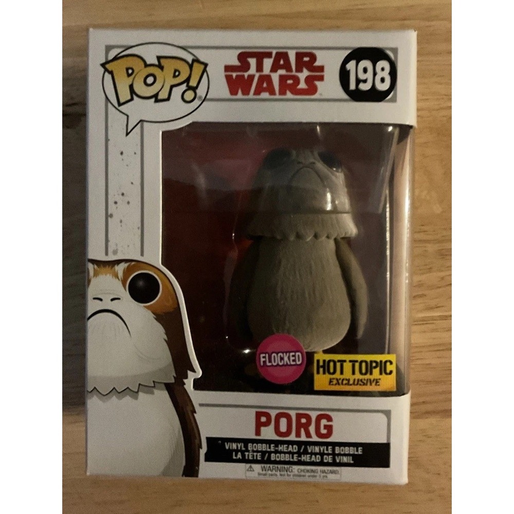 Funko Pop! Star Wars #198 - Porg [Flocked] - Hot Topic Exclusive Brand New‎